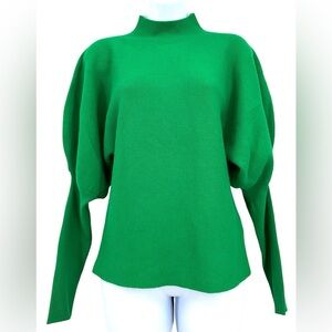 SHEIN Women’s Medium Kelly Green Mock Neck Long Dolman Sleeve Knit Sweater